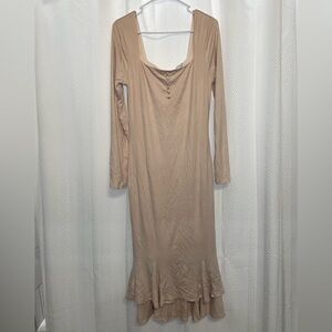 RIHOAS Long Sleeve Dress with Ruffle Hem